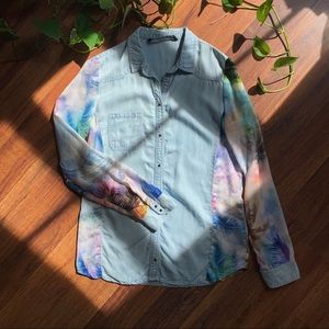 LAST CALL • ZARA Snap Button Denim Style Shirt